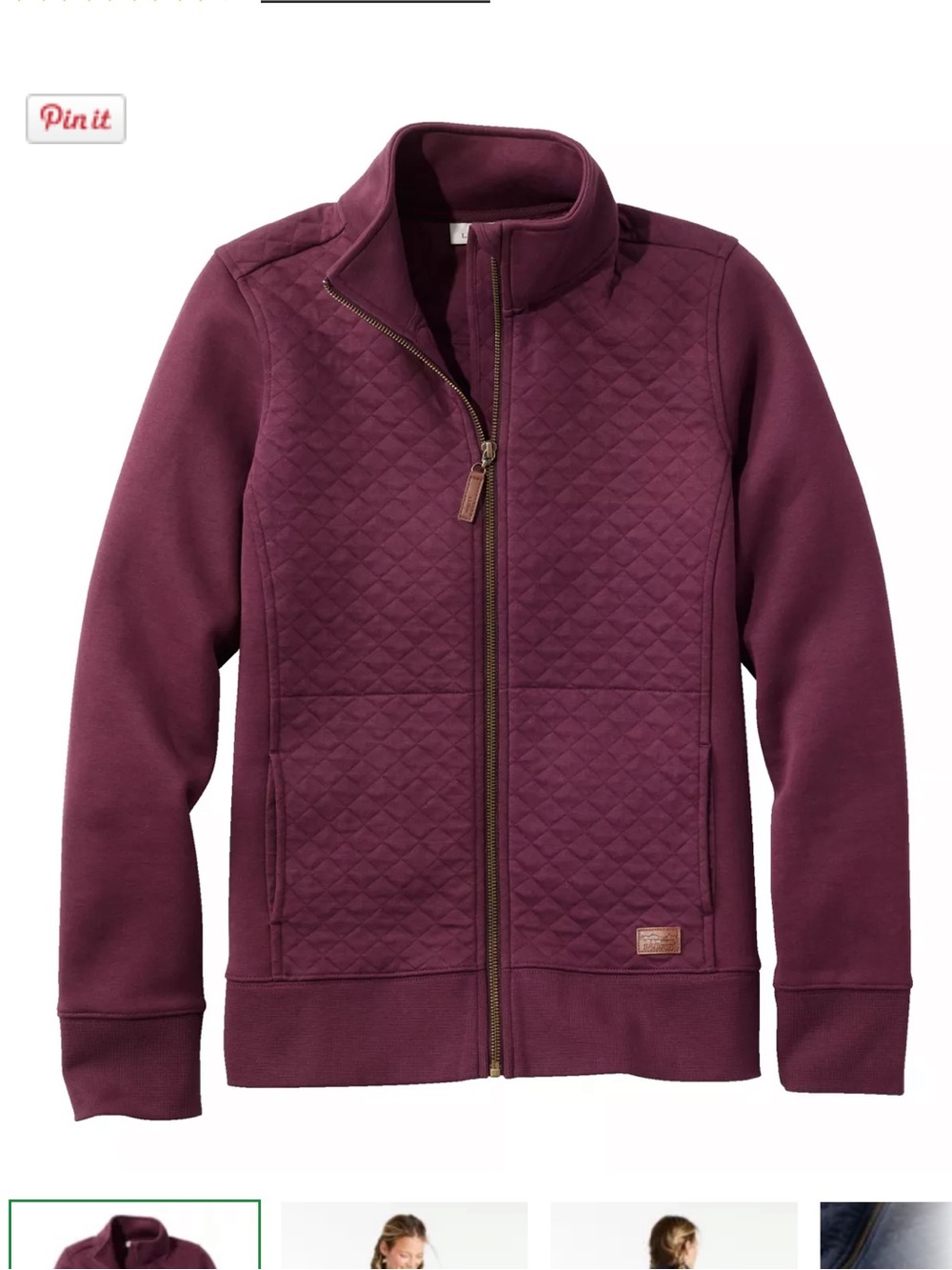 L.L. Bean Quilted Pullover in Plum